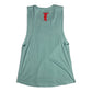 Women's Muscle Tank Stonewash Green/Red Logo